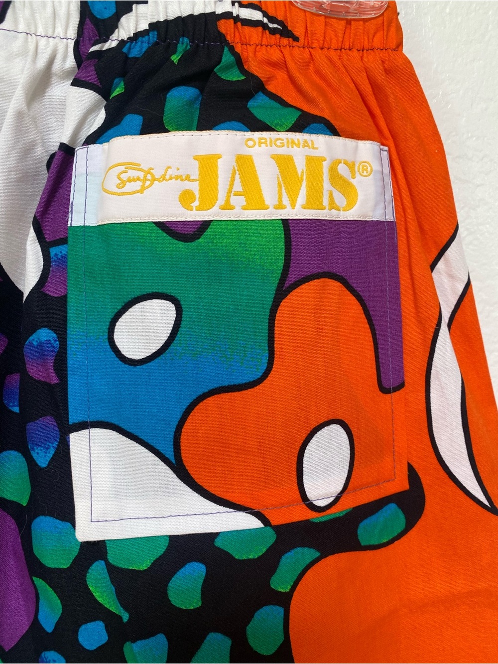 Original Jams Vintage 80s Men's Shorts Surfline Hawaii Drawstring Medium - Picture 3 of 8